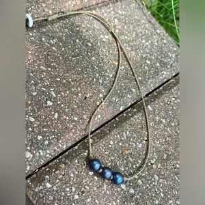 Tula Blue Rope ~18” Peacock Blue Triple Knot Necklace